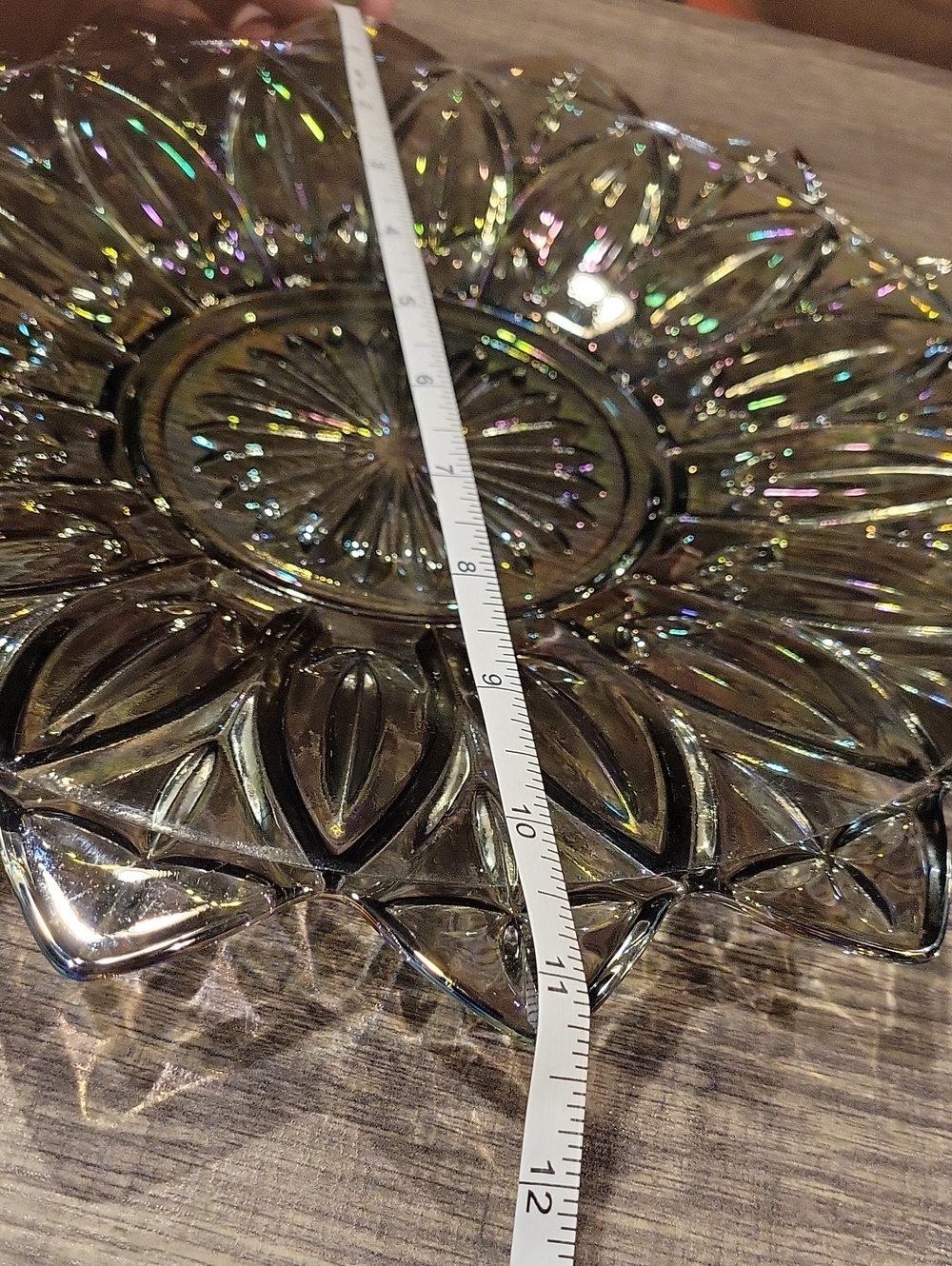 Federal Glass Irridescent Petal Platter,PRISTINE! - Picture 4 of 4